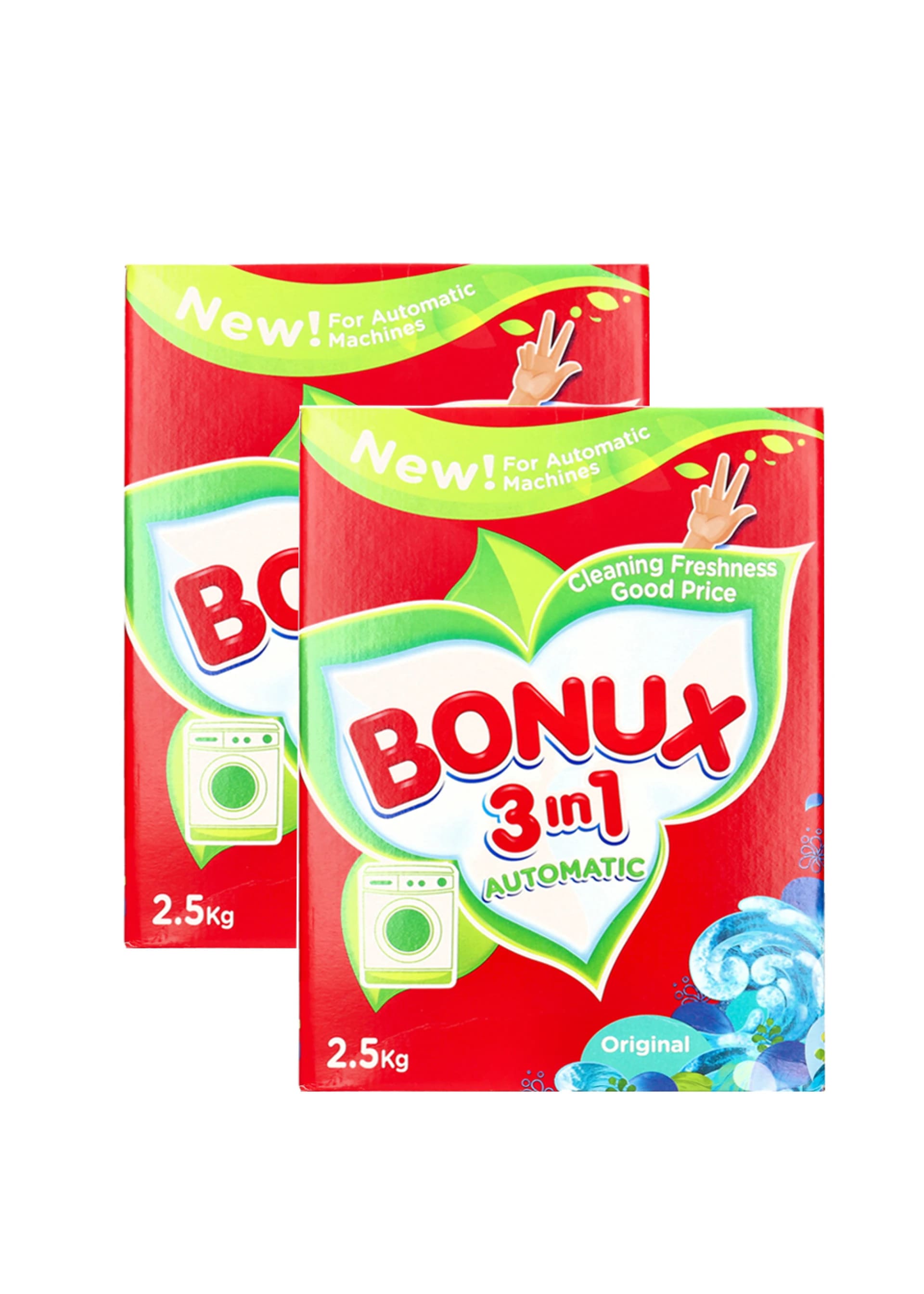 Bonux 3 in 1 Original Automatic Detergent Powder, 2.5Kg